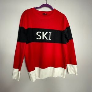 NWT Talbots Red & Black Ski Sweater
